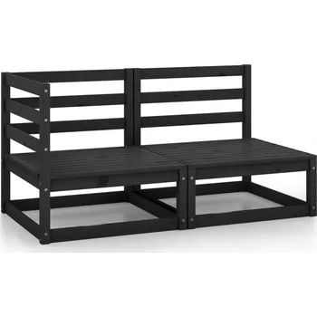 Zahradní sestava 2dílná zahradní sedací souprava černá masivní borovice - 8720286355121