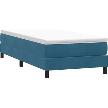 Postel Postel Box Spring bez matrace tmavě modrá 90x210 cm samet - 8721158520142