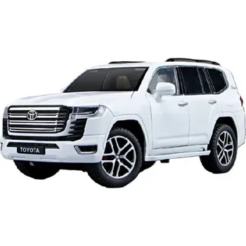 autíčko Toyota Land Cruiser LC300 kovový model hračka na baterie světla zvuk 1:24 Bílá