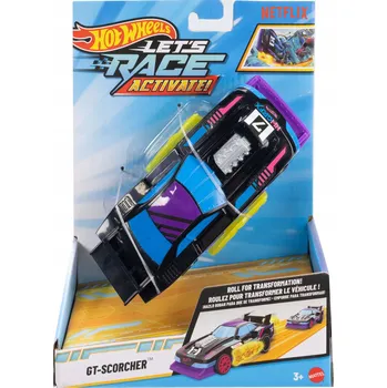 autíčko HOT WHEELS NETFLIX LET'S RACE Aktivuj GT-SCORCHER transformující se autíčko