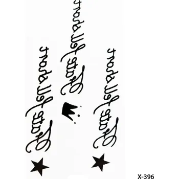 Odstranitelné tetování Dočasné tetování TATTOO 3D 10,5×6 cm s nápisy Fate fell short, černé