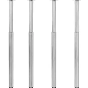 Stolová podnož Teleskopické nohy ke stolu 4 ks kartáčovaný nikl 710–1 100 mm - 8719883873251