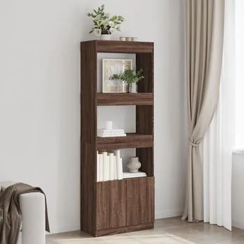 Příborník do zásuvky Skříň highboard hnědý dub 63 x 33 x 180 cm kompozitní dřevo - 8721158405616