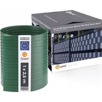 zahradní zástěna Stínící panelové pásy VYSOKÁ PEVNOST 1200 g/m2, 19 Cm Zelená, 1x2,5 m, nařezaný pruh