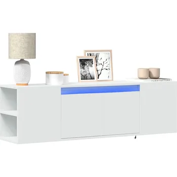 Televizní stolek Nástěnná TV skříňka s LED osvětlením bílá 135 x 31 x 39,5 cm - 8721102969485