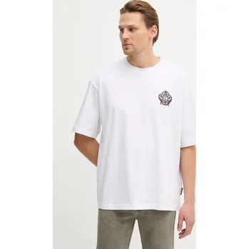 Pánské tričko Bavlněné tričko Just Cavalli 80OAHE15.CJ110 bílá 00X, vel. M