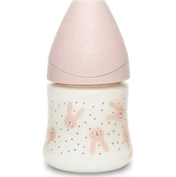 Kojenecká láhev SUAVINEX | Premium láhev 150 ml S HYGGE králík - růžová