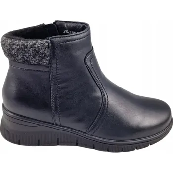 Dámská zimní obuv Černé dámské kotníkové boty na klínku, zateplené, VINCEZA 39962 vel. 40