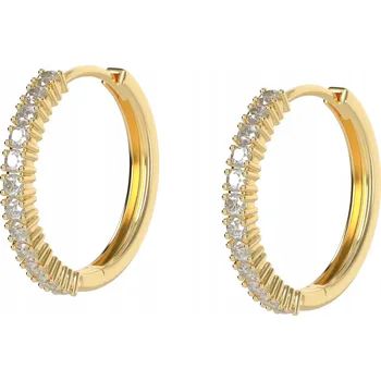 Náušnice Náušnice jemné Kruhy s zirkony Pozlacené 16mm