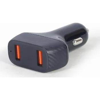 Autobaterie Gembird Nabíječka do auta, 2x USB, fast charger, QC3.0, 36 W, černá