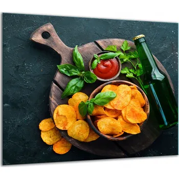 Obraz SKLENĚNÁ OCHRANNÁ DESKA NA SPORÁK 60x52 CHIPSY