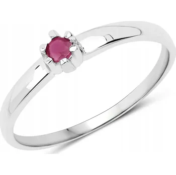Prsten TENKÝ STŘÍBRNÝ PRSTÝNEK S PŘÍRODNÍM RUBÍNEM