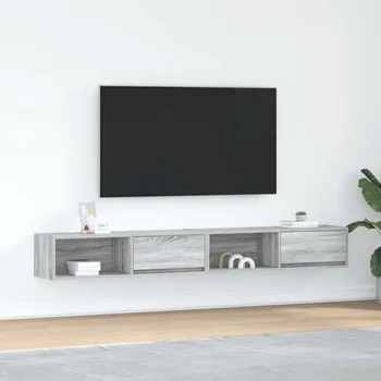 Televizní stolek TV skříňky 2 ks šedé sonoma 100x31x25,5 cm kompozitní dřevo - 8721158704023