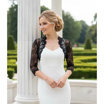 Bolerko Černé krajkové bolerko BF-169 Vybraná velikost: 5XL