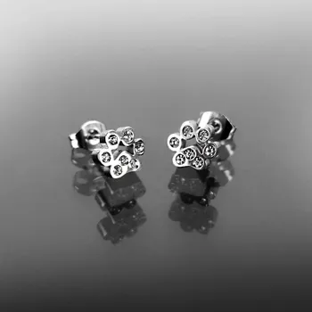 Náušnice Jemné ocelové naušnice tlapky s krystaly č. 1353