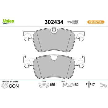 Brzdová destička Sada brzdových destiček, kotoučová brzda VALEO 302434