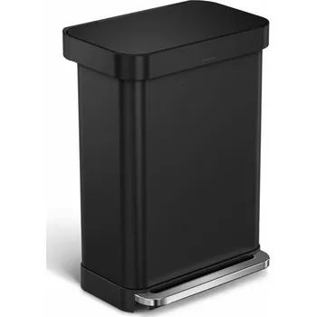 Odpadkový koš Pedálový odpadkový koš Simplehuman – 55 l, matná černá ocel, kapsa na sáčky