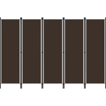 Paraván 5dílný paraván hnědý 250 x 180 cm - 8720286022702