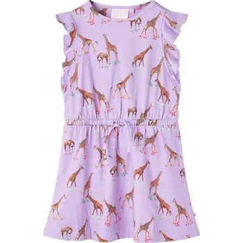 Chlapecké oblečení Dětské šaty s volánkovým rukávem a stahovací šňůrkou lila 104 - 8721012127722
