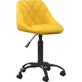 Kancelářská židle hořčicově žlutá samet - 8720286753811