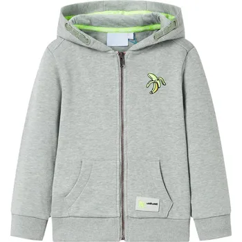 Dětská mikina s kapucí na zip světle khaki melanž 104 - 8721012012615