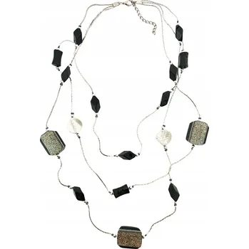 Náhrdelník Trojitý náhrdelník s korálky – elegantní malé i velké černé korálky