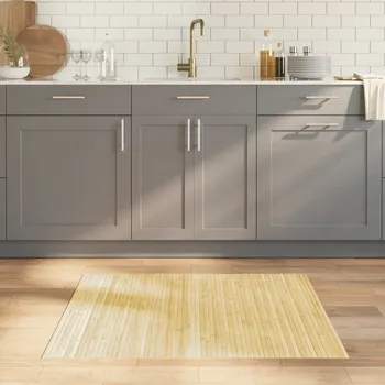 Koupelnová předložka Koberec obdélníkový světle přírodní 80 x 100 cm bambus - 8721012367906