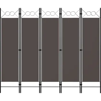 Paraván 5dílný skládací paraván antracitový 200 x 180 cm - 8720286022559