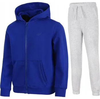 Chlapecká mikina 4F ZATEPLENÁ CHLAPECKÁ TEPLÁKOVKA KOMPLET ROZEPÍNACÍ MIKINA KALHOTY / vel. 146