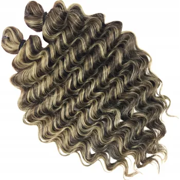 Příčesek Syntetické vlasy AFROLOKI ULTRA DEEP WAVE PRO Balayage Hnědé Kudrny 35cm 200g