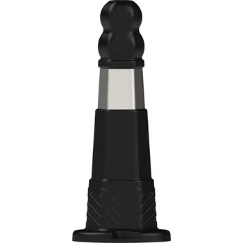 Plotový sloupek Flomat Černý plastový (PE) reflexní dopravní sloupek FLOMA BD41 - 10 x 60 cm