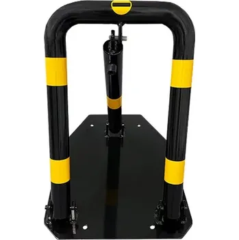 Plotový sloupek Flomat Černo-žlutá ocelová sklopná zábrana - 57 cm