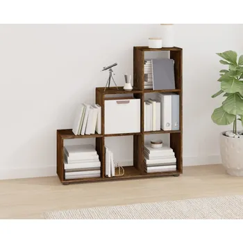 Knihovna vidaXL Schodová knihovna 107 cm kompozitní dřevo [342603] Barva: kouřový dub