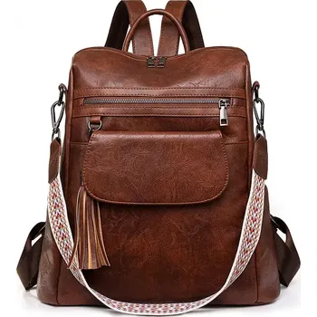 Městský batoh Crossbody batůžek s popruhem Kendy Hnědý 18L
