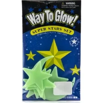 Dekorativní svítidlo Svítící hvězdy a měsíc ve tmě, 12x20cm