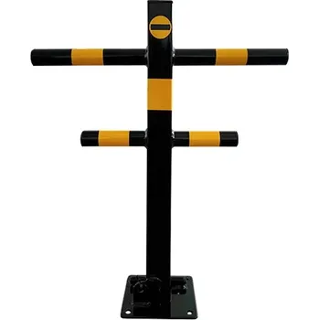 Plotový sloupek Flomat Černo-žlutý ocelový parkovací sloupek - 61 cm