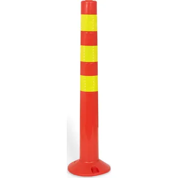 Plotový sloupek Flomat Oranžový plastový sloupek s reflexním pruhem - 8 x 75 cm