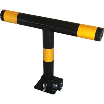 Plotový sloupek Flomat Černo-žlutý ocelový sklopný parkovací sloupek - 6 x 50 x 40 cm