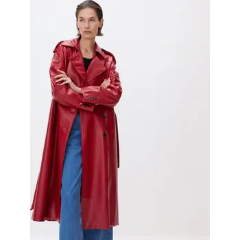 Dámský kabát Reserved - Trenčkot z imitace kůže - červená - 117FG-33X - 117FG-33X-S
