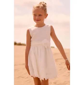 Dívčí šaty Dívčí šaty Mayoral 3914.6B.Mini.PPY2 béžová 02X, vel. 128