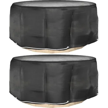 Krycí plachta Plachty na zahradní nábytek 2 ks 10 oček Ø 260 x 90 cm kulaté - 8720845747206