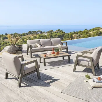 Zahrada DEOKORK Hliníková sestava HELIOS pro 5 osob (šedo-hnědá)