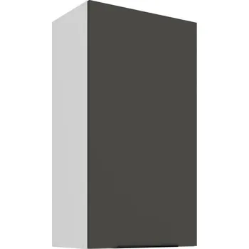 Kuchyňská skříňka Vysoká horní skříňka LUNARA - šířka 50 cm, grafit / bílá