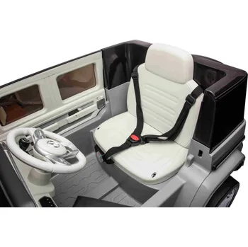 Dětské elektrovozidlo Elektrické autíčko Beneo Mercedes-Benz EQG 12V, šedé, LED Podsvícené částí karoserie, funkční přední i zadní světla, 2.4 GHz dálkové ovládání, USB/Aux Vstup, Lithiová baterie, 2 X 35W motor, ORIGINÁL licence