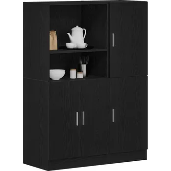 police Sada 2 kusů kuchyňských skříněk černá kompozitní dřevo - 8721158628855