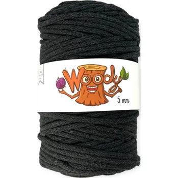 Příze Woody 5 mm – Antracit (50m)