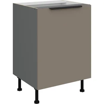 Kuchyňská skříňka Dolní jednodveřová skříňka LUNARA - šířka 60 cm, tmavě béžová / antracit