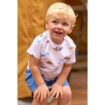 Chlapecké tričko Dětské bavlněné tričko Mayoral 2-pack 1012.3H.Baby.PPY2 modrá 50X, vel. 86