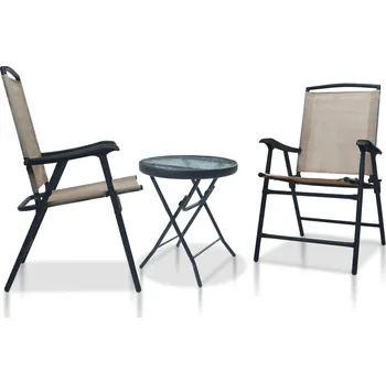 Zahradní sestava 3dílný bistro set taupe ocel - 8720286001677