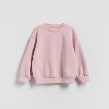 Dětská móda Reserved - Jednoduchá mikina z modalu - pastelově růžová - 919HV-03X - 919HV-03X-110